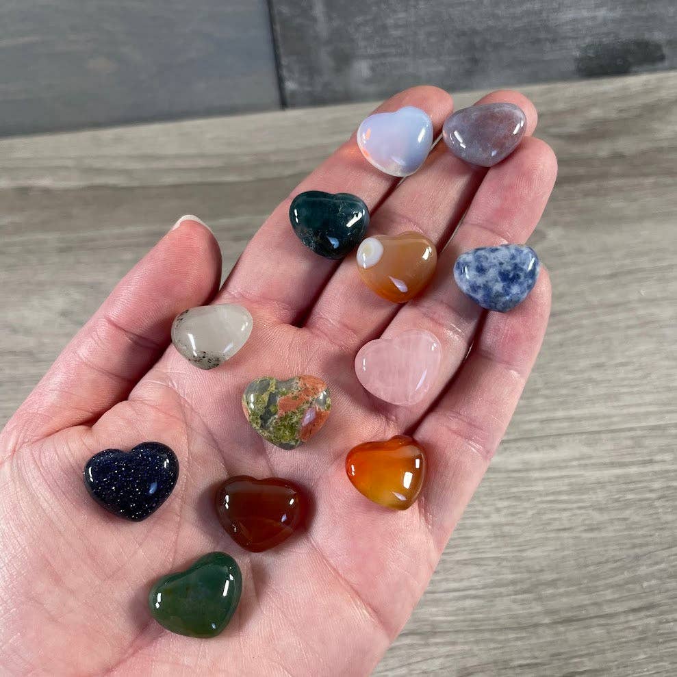Gemstone Flat Back Heart 3/4 Inch – Bulk Crystal Cabochons