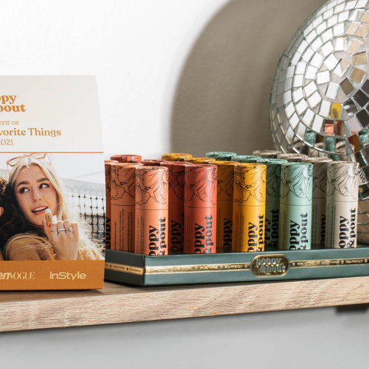 Poppy & Pout - Retailer Display, Lip Balm, 20-Tube Tray