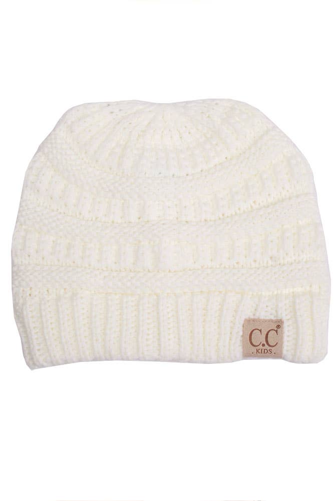 C.C Children Solid Beanie: Dark Melange Gray