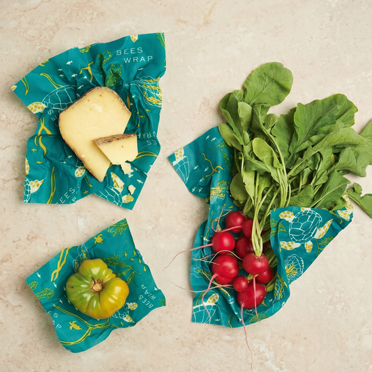 Bees Wrap Reusable Beeswax Food Wraps 3 Pack - Oceans