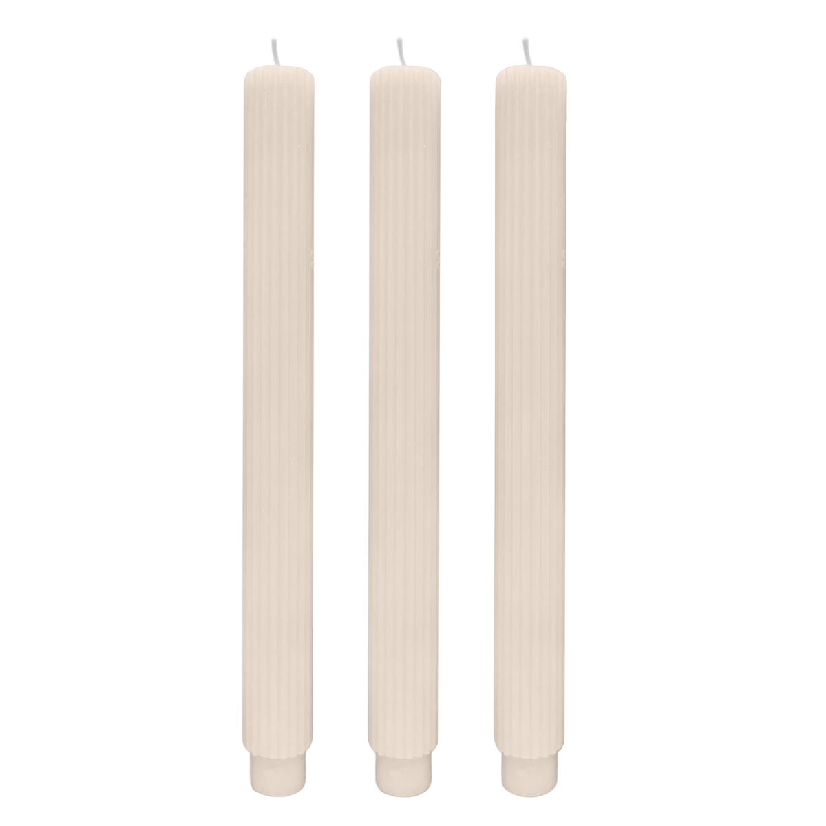 Fluted Taper Candles, Set of 3 - Home Decor & Gifts
