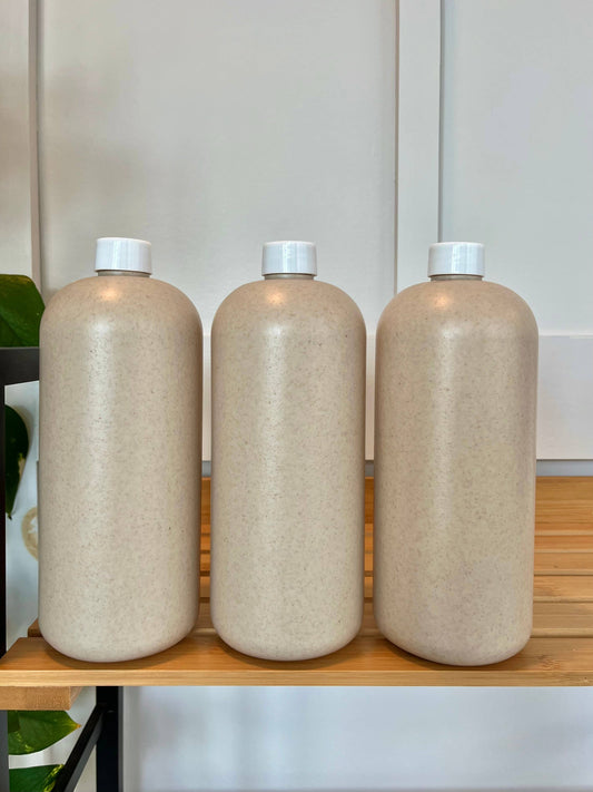 Eco-Friendly Wheat Straw Bottle with Screw Cap - 33oz