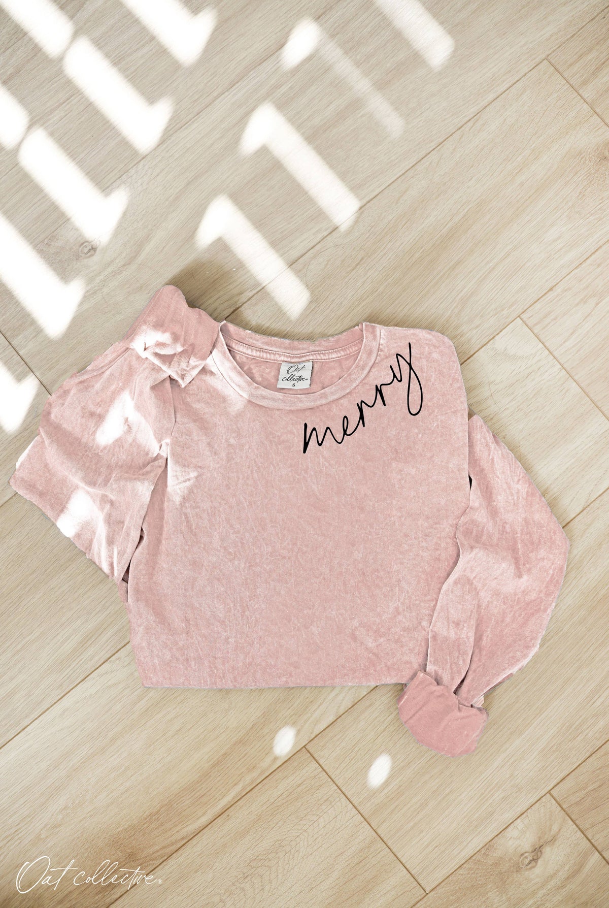 MERRY   Mineral Washed Long Sleeve Graphic