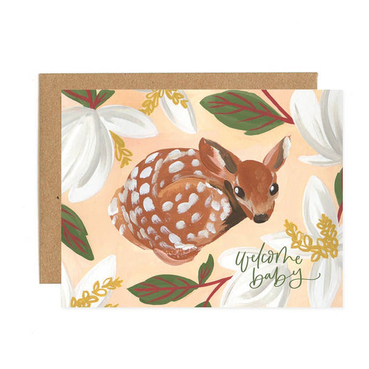 1canoe2 | One Canoe Two Paper Co. - Welcome Baby Fawn Greeting Card