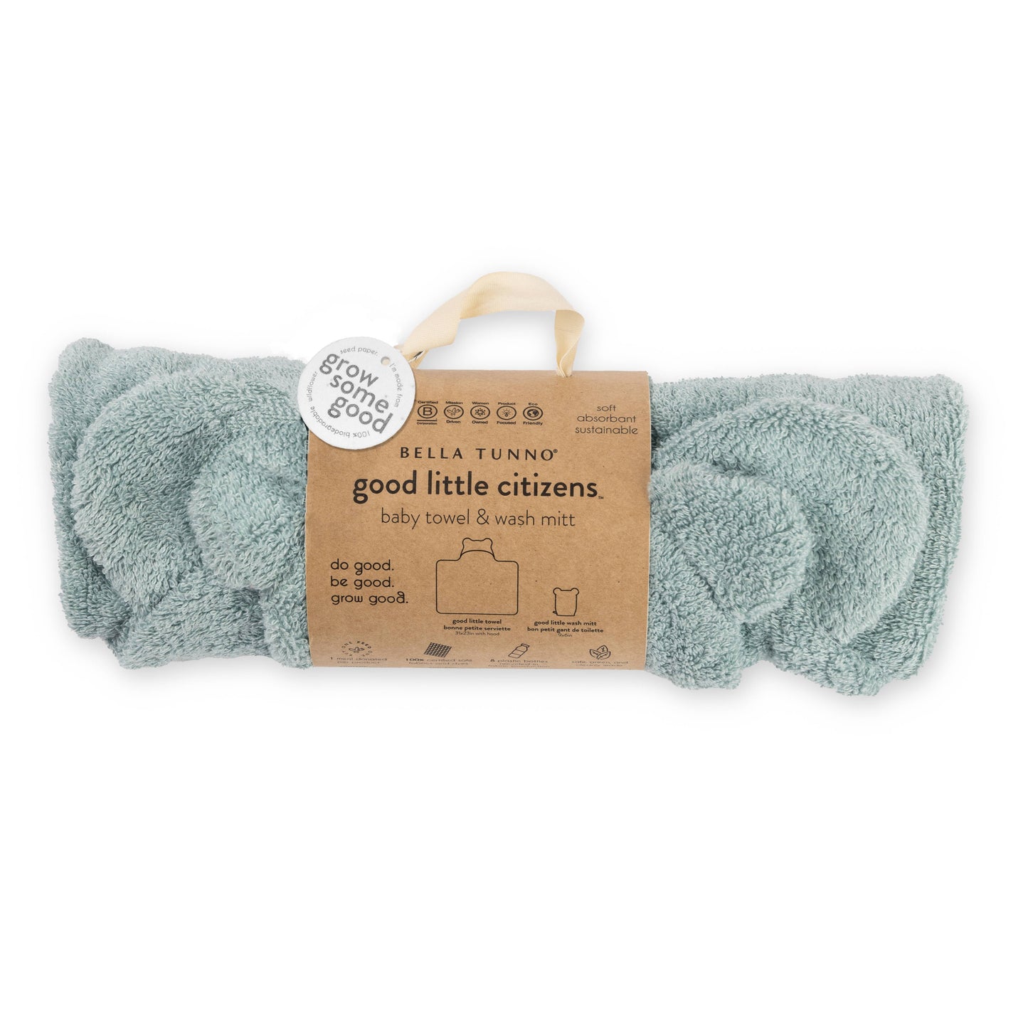 Bella Tunno - Hooded Towel + Wash Mitt Set Orchid