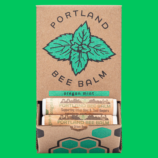 Portland Bee Balm - Oregon Mint Beeswax Lip Balm - Organic w/ Shelf Display