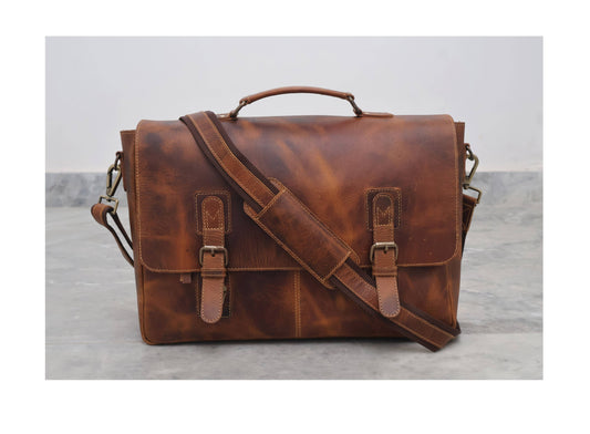 Buffalo Leather Vintage Messenger Bag