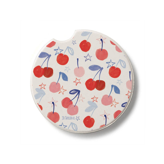 "Cherry Stars" Absorbent Stone Car Coaster 1pk