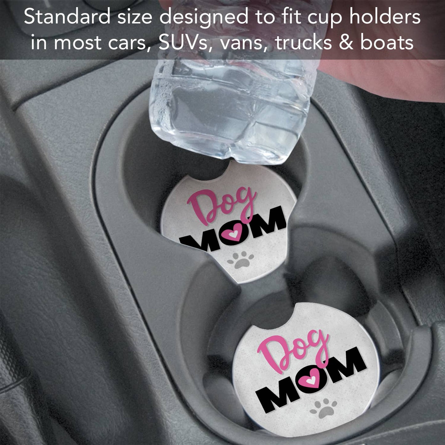 Dog Mom Bulk Absorbent Stone Car Coaster-NO PACKAGING