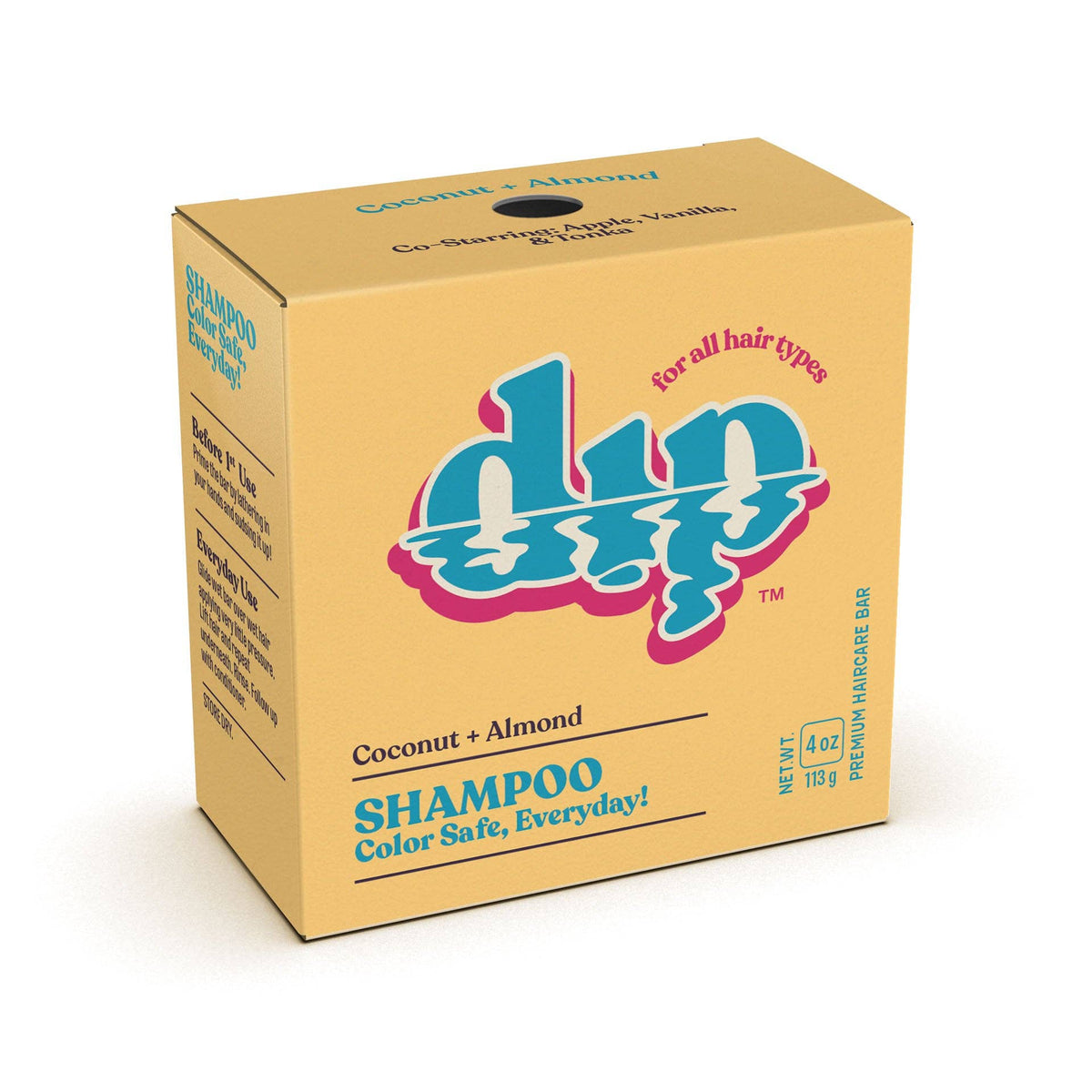 Dip - Color Safe Shampoo Bar for Every Day - Coconut & Almond: 4 oz