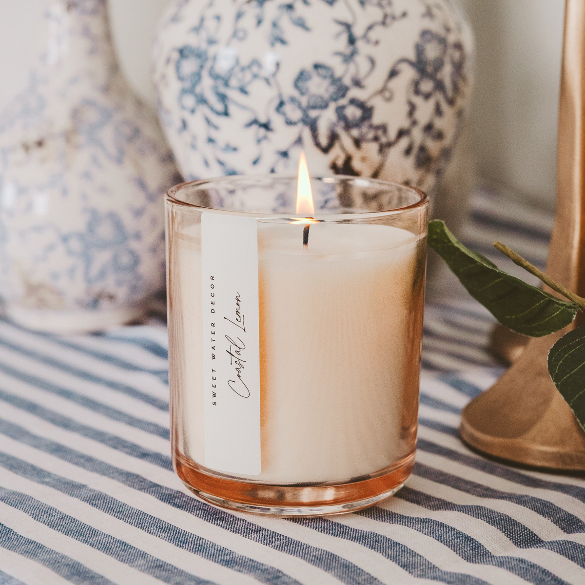 Coastal Lemon 12 oz Soy Candle - Home Decor and Gifts