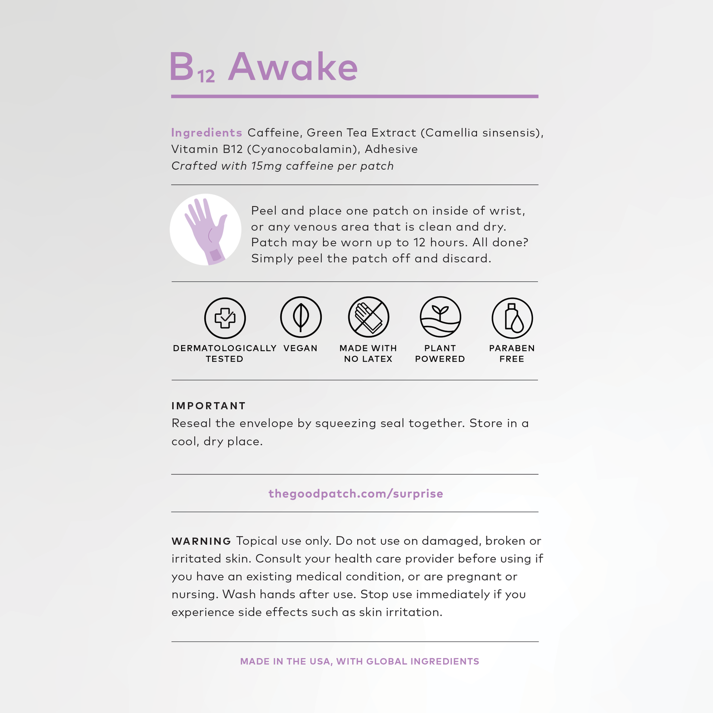 B12 Awake Wearable Wellness Patch