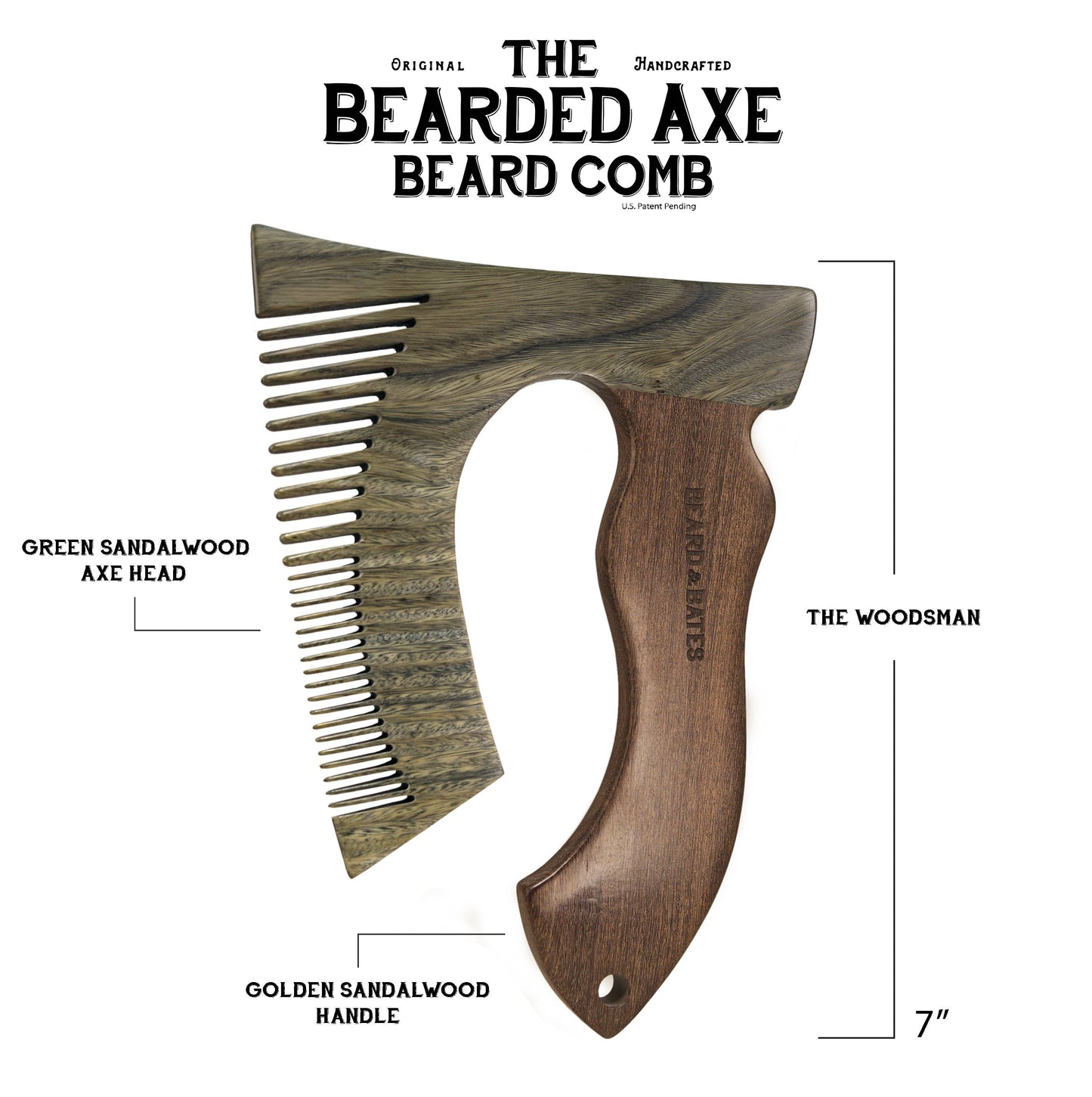 THE BEARDED AXE BEARD COMB - WOODSMAN