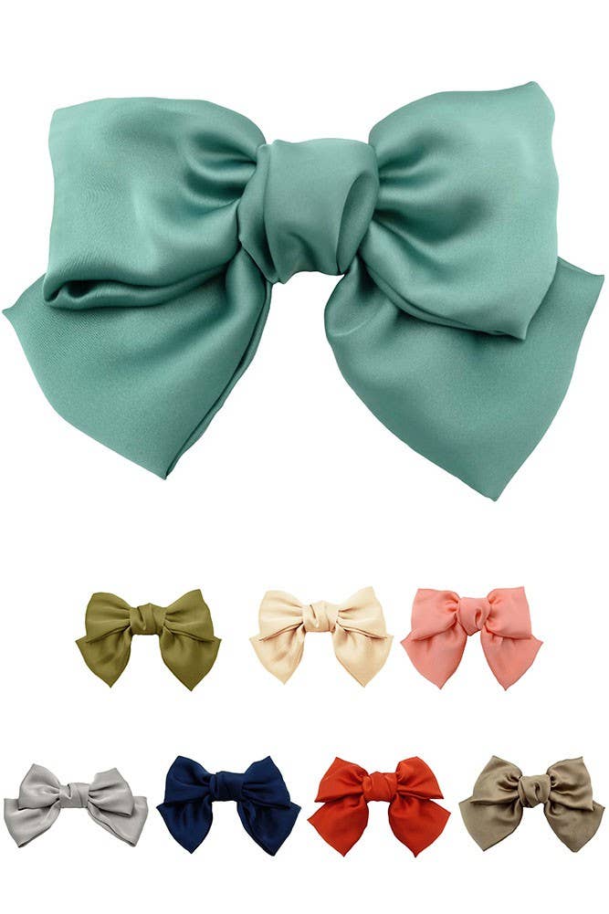 Hana - Solid Silky Bow Barrette