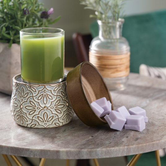 Plug-in Table Top 2-in-1 Fragrance Warmer |  Bronze Floral