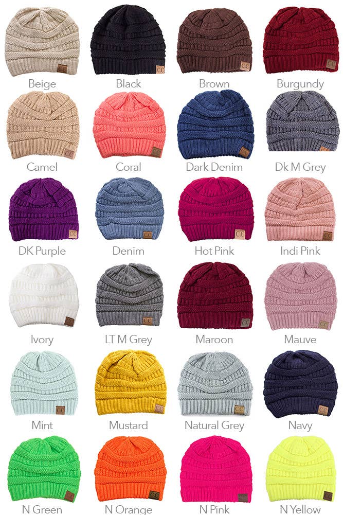 Hana - C.C Best Selling Cable Knit Classic Beanie Winter Hat