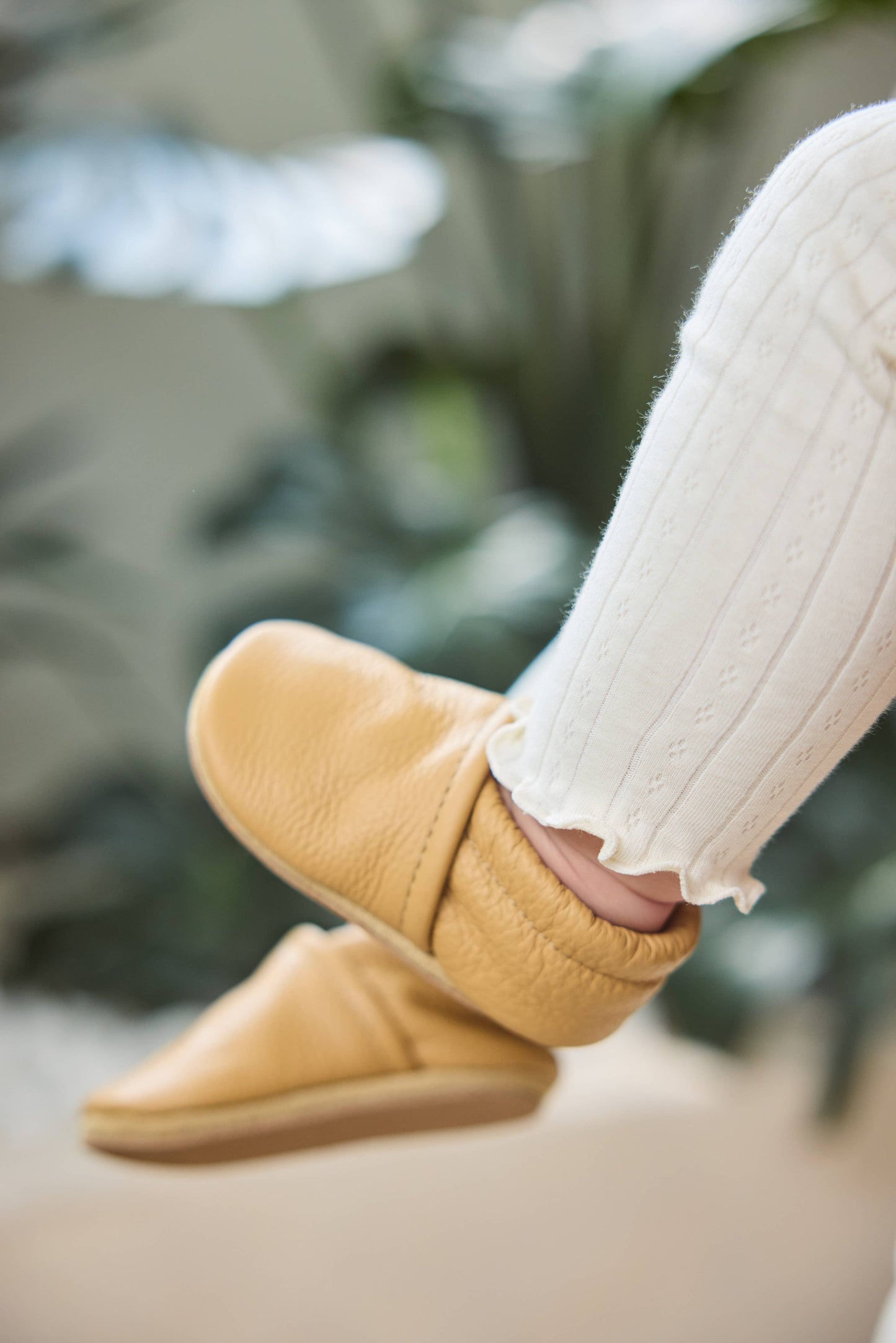 Gender Neutral Baby Shoes in Light Brown | Slip-on Moccs