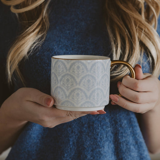 *NEW* Blue Fan Quilt Coffee Mug - Home Decor & Gifts