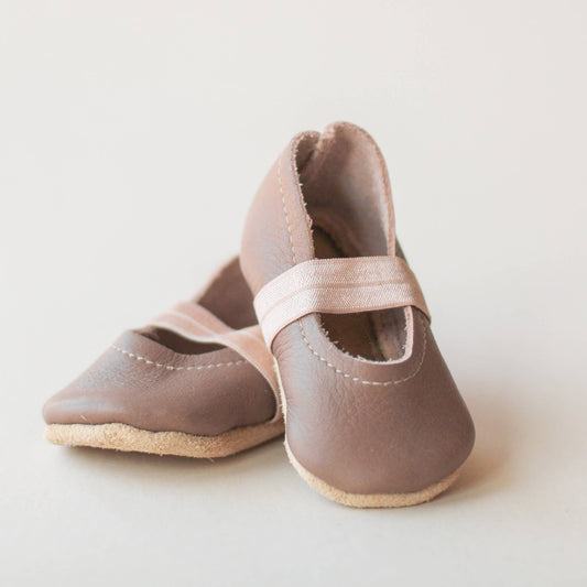Baby Leather Mary Janes in Clay | Baby Girl Shoes