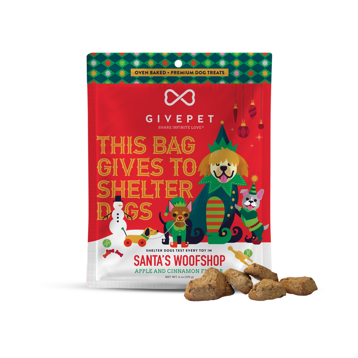 GivePet Santa's Woofshop Holiday Dog Treat