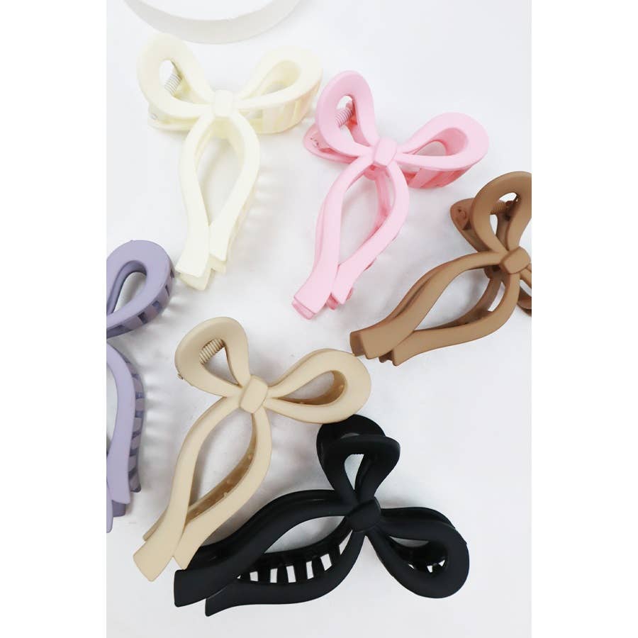 Matte Tone Bow Shape Hair Claw