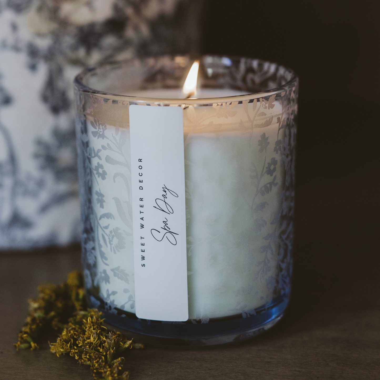 *NEW* Spa Day 12 oz Soy Candle, Blue Tinted Jar - Home Decor