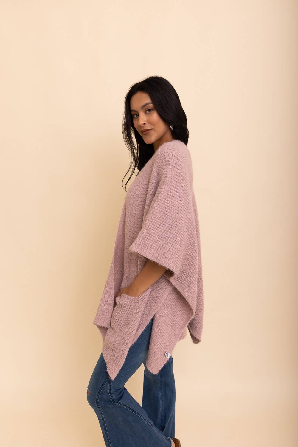 Leto Accessories - Chic Boucle Cozy Cardigan Poncho – Perfect for Fall & Winter