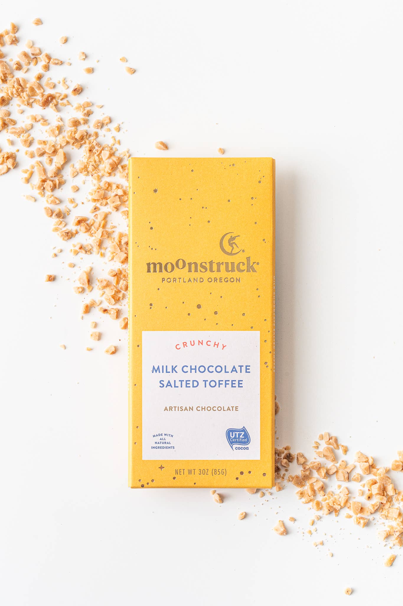 Moonstruck Chocolate Co | Crunchy Milk Salted Toffee Bar