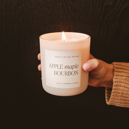Sweet Water Decor - Apple Maple Bourbon 15 oz Soy Candle - Fall Decor