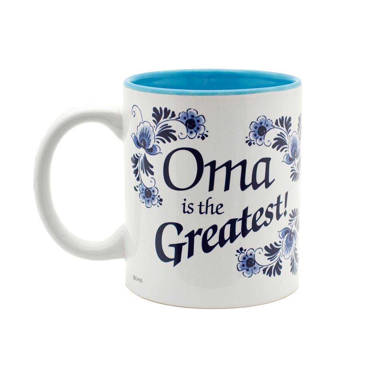 Oma is the Greatest German Blue Ceramic Coffee Mug