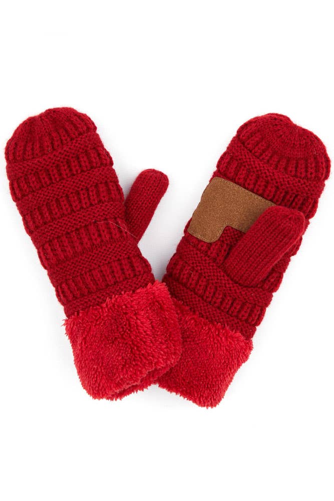 C.C Kids solid Knitted mitten