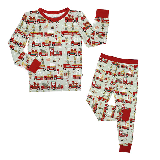Bamboo Christmas Toddler Pajamas | Christmas Train