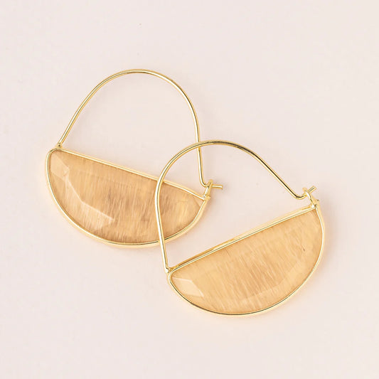 Stone Prism Hoop Earring | Citrine+Gold