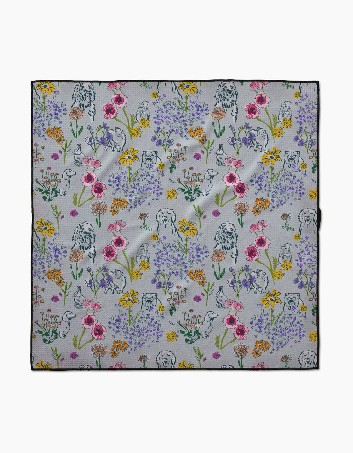 Wildflower Woof Dog Towel