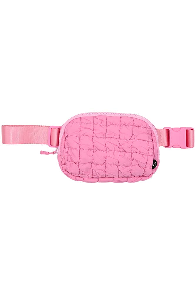 C.C Quilted Puffer Fanny Pack: Sage