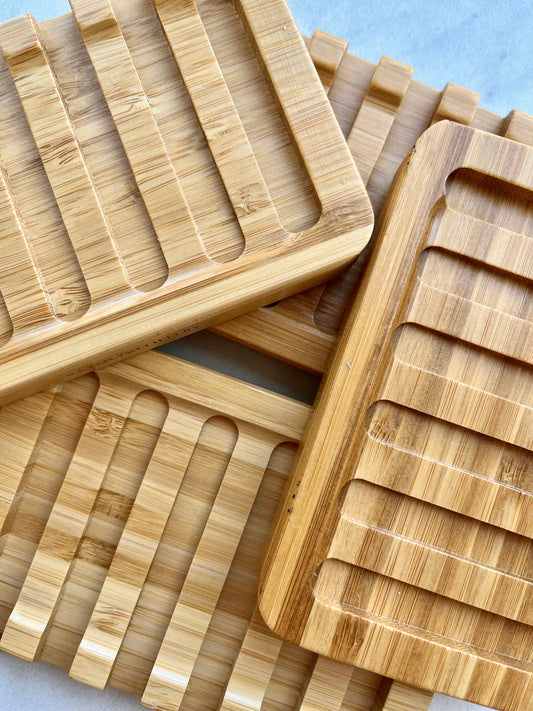 Bamboo Slated Soap Dish - Eco-Friendly Soap Holder with Drainage
