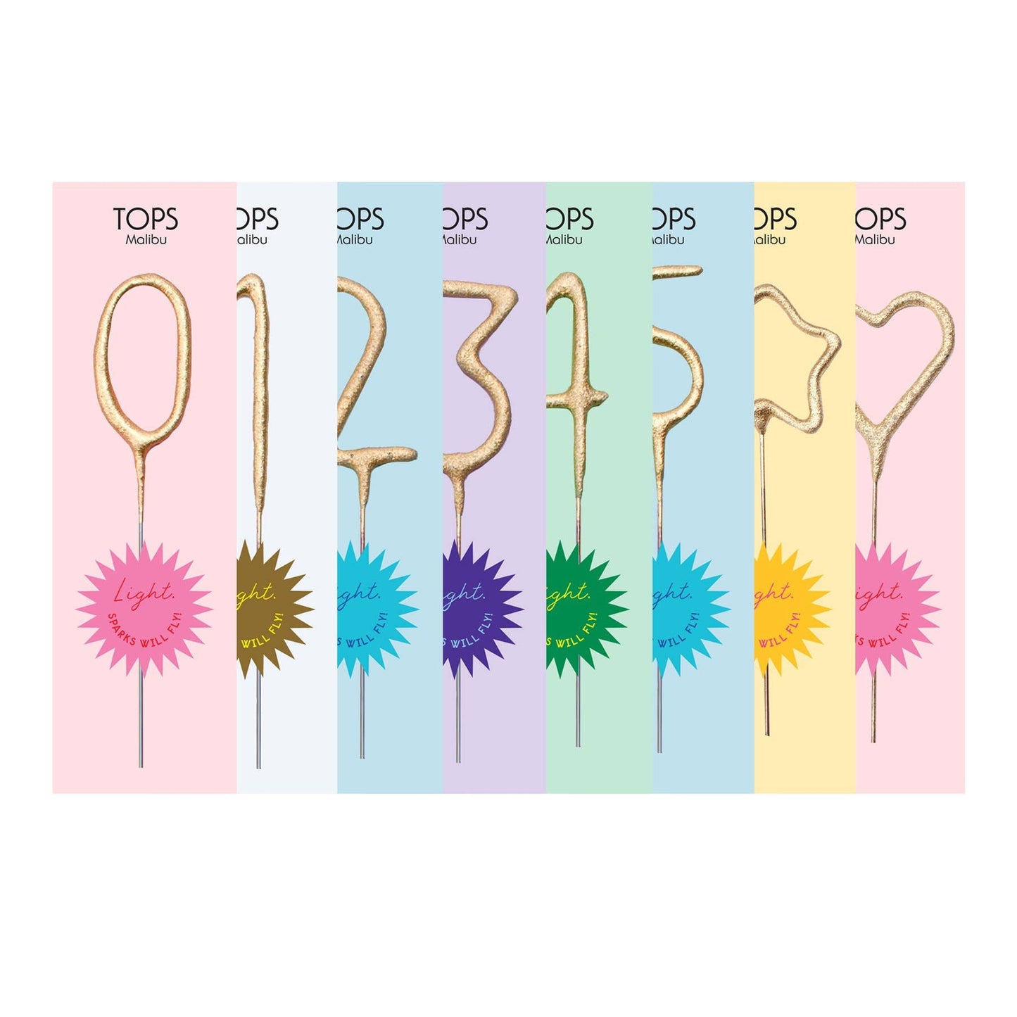 Mini 4" Gold Number + Shape Sparkler Wand