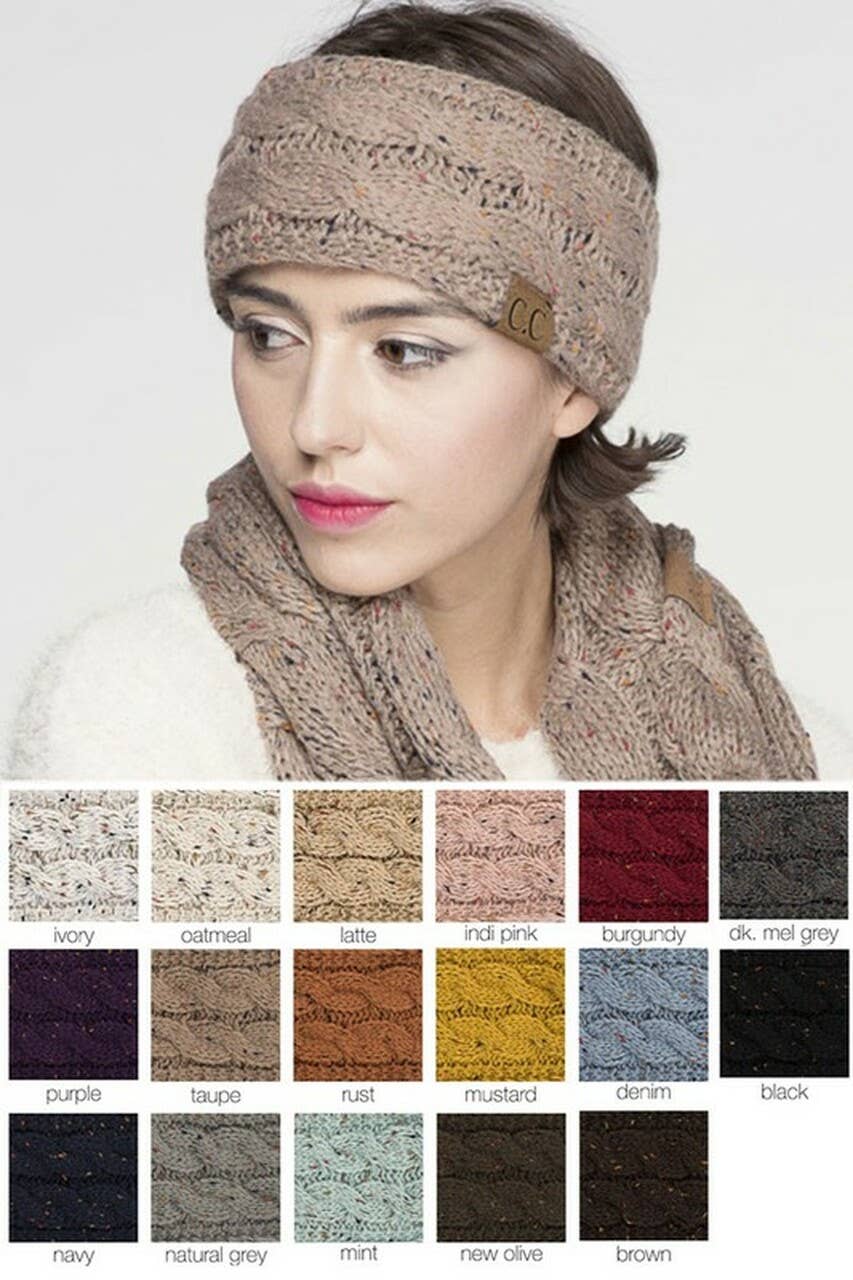 C.C Chunky Knit Confetti Sherpa Lined Headband