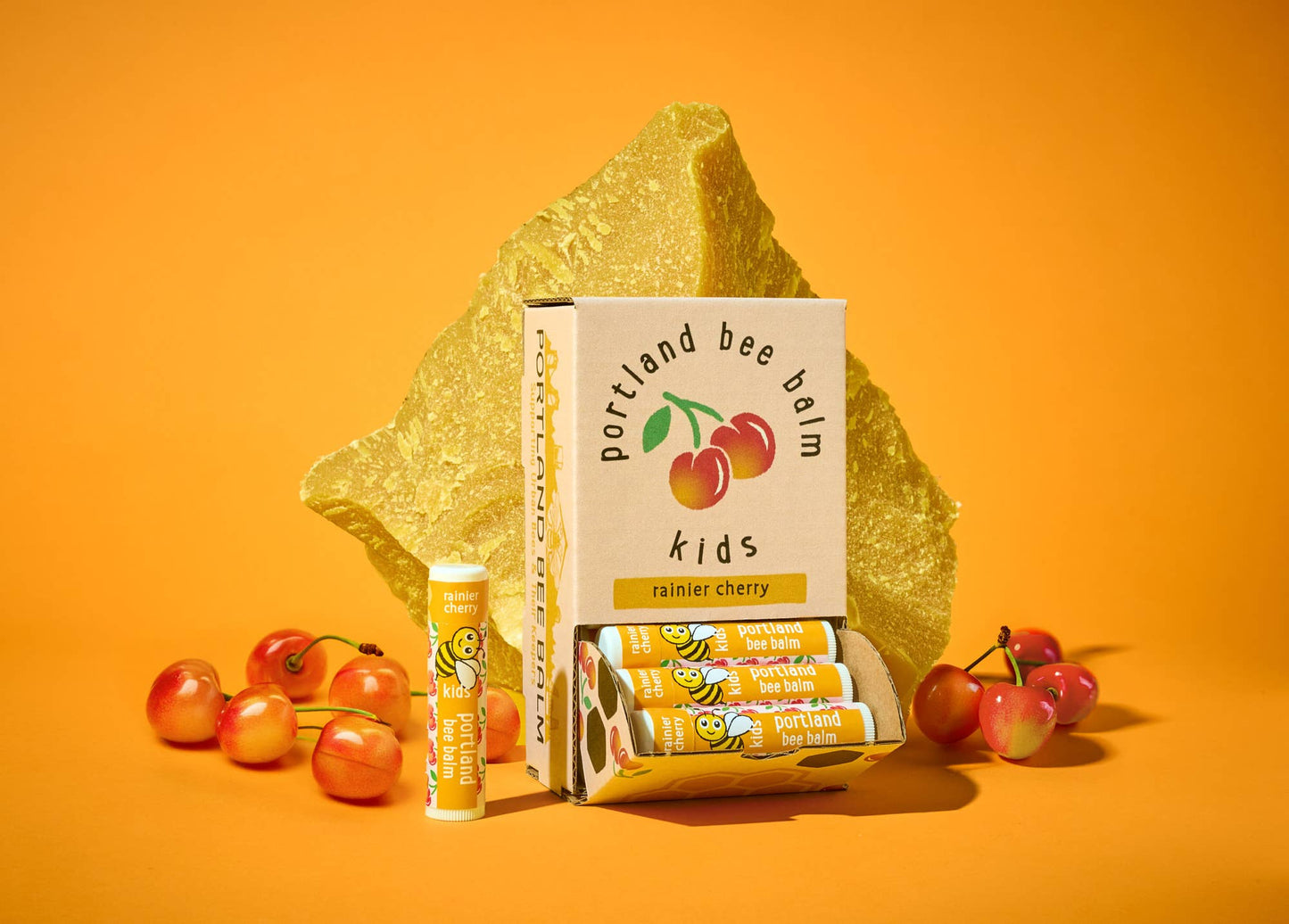 Kids Beeswax Lip Balm Display – Cherry (24-Count)