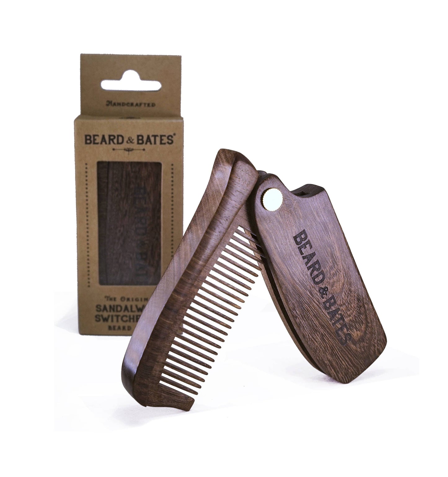 The Sandalwood Switchblade - The Original Wooden Beard Comb