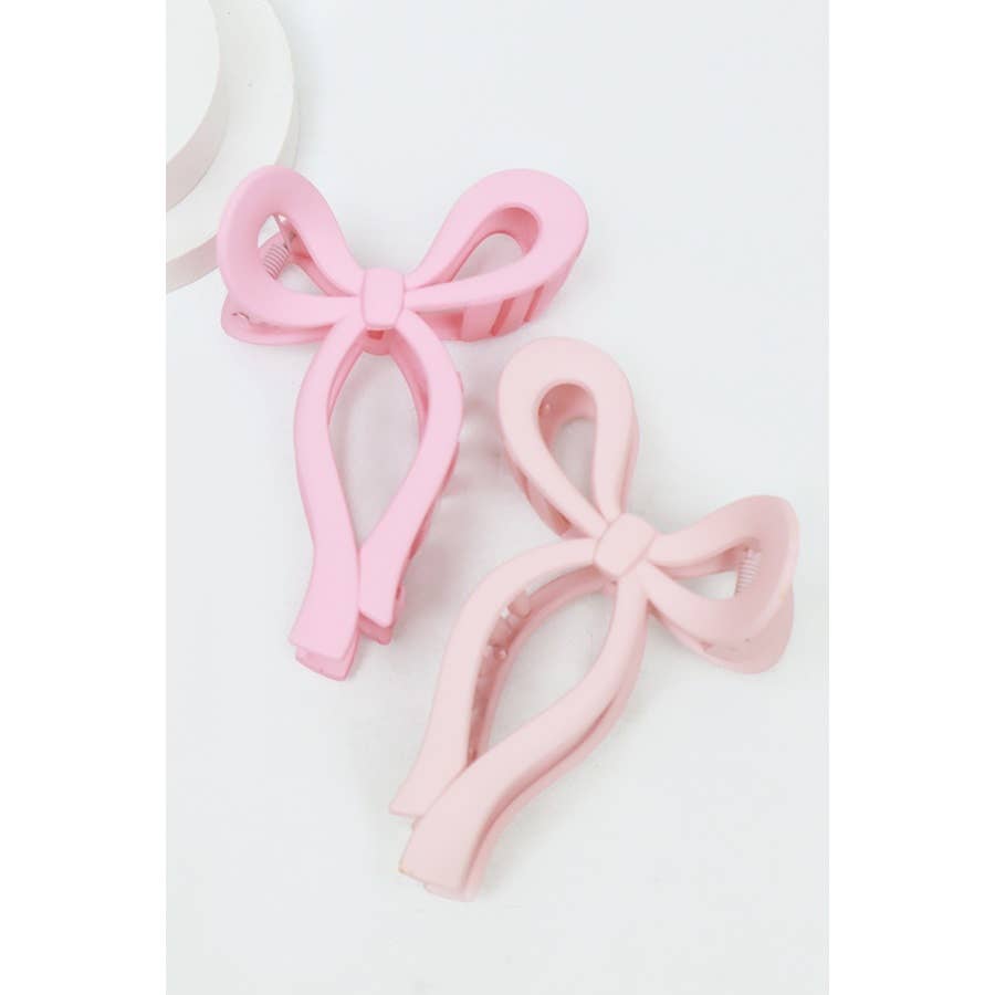 Matte Pastel Tone Bow Shape Hair Claw