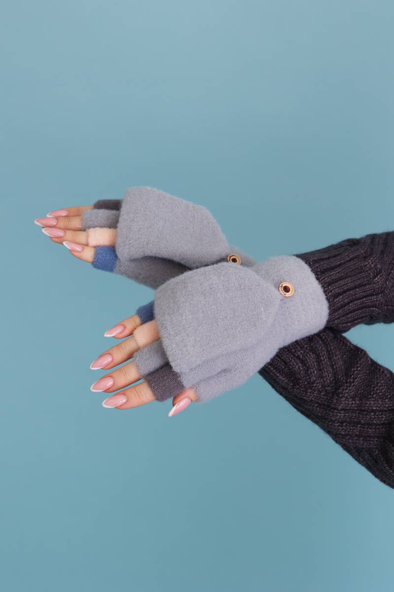 Leto Accessories - Rainbow Tip Convertible Gloves - Cute Winter Accessory