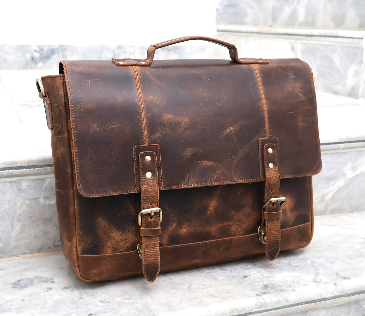 Buffalo Leather Messenger Bag