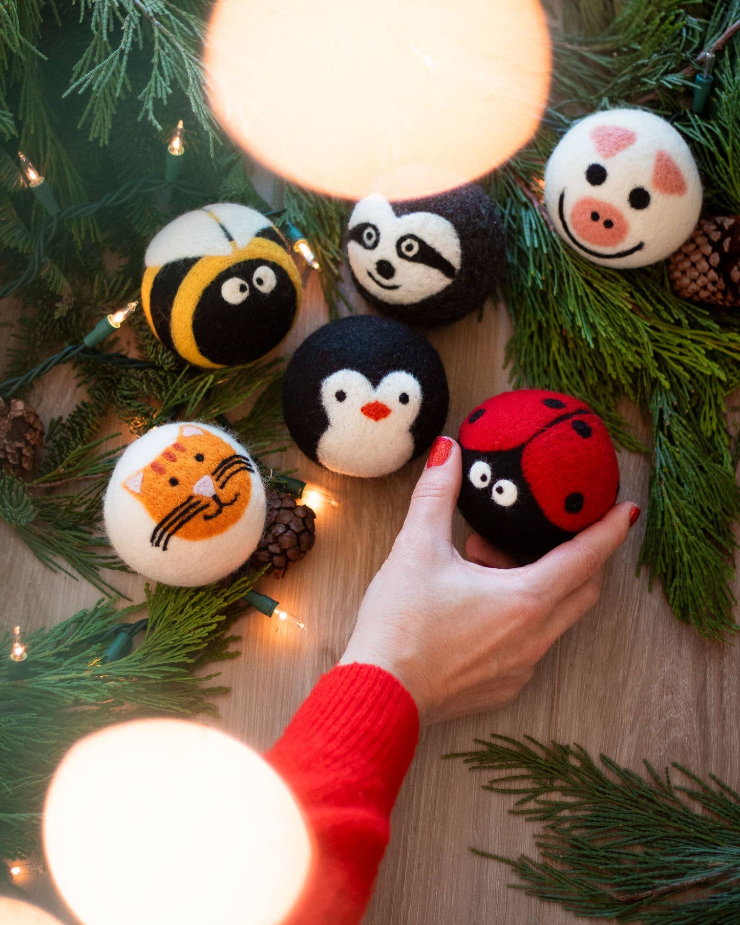 Friendsheep - Critter Camp Eco Wool Dryer Balls - bee, pig, cat, sloth,...