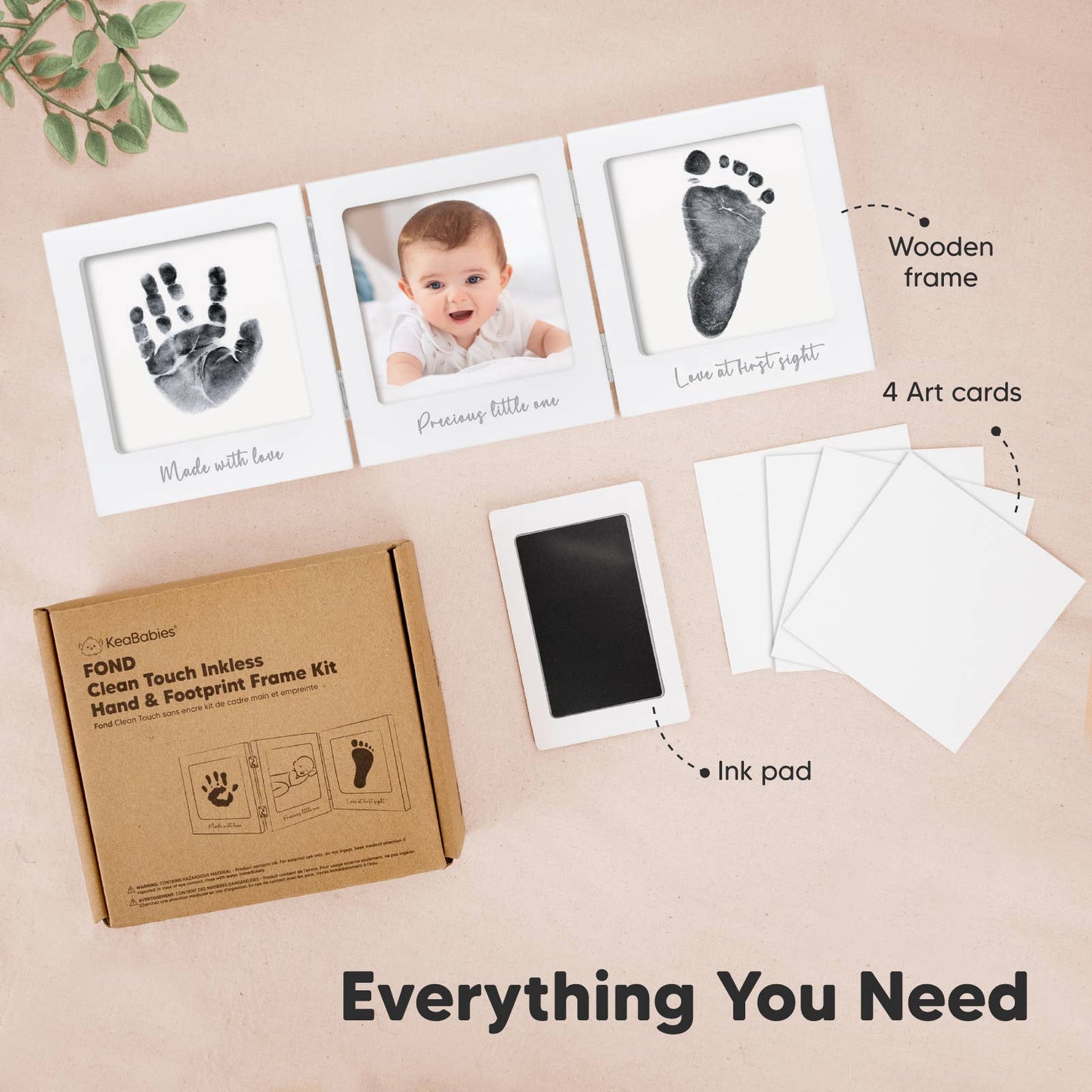 Fond Inkless Baby Handprint and Footprint Kit, Newborn Gifts