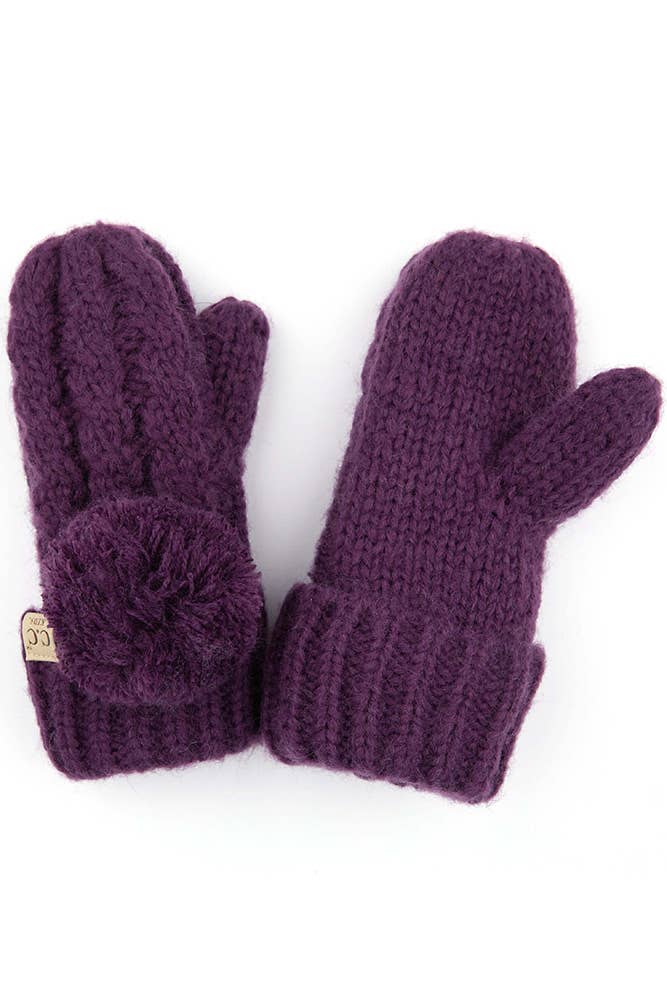C.C Kids Pom Kids Glove With Fuzzy Lining