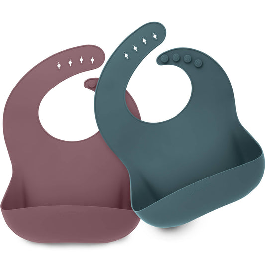 KeaBabies - Prep Silicone Bibs for Babies, Toddlers, Boys, Girls