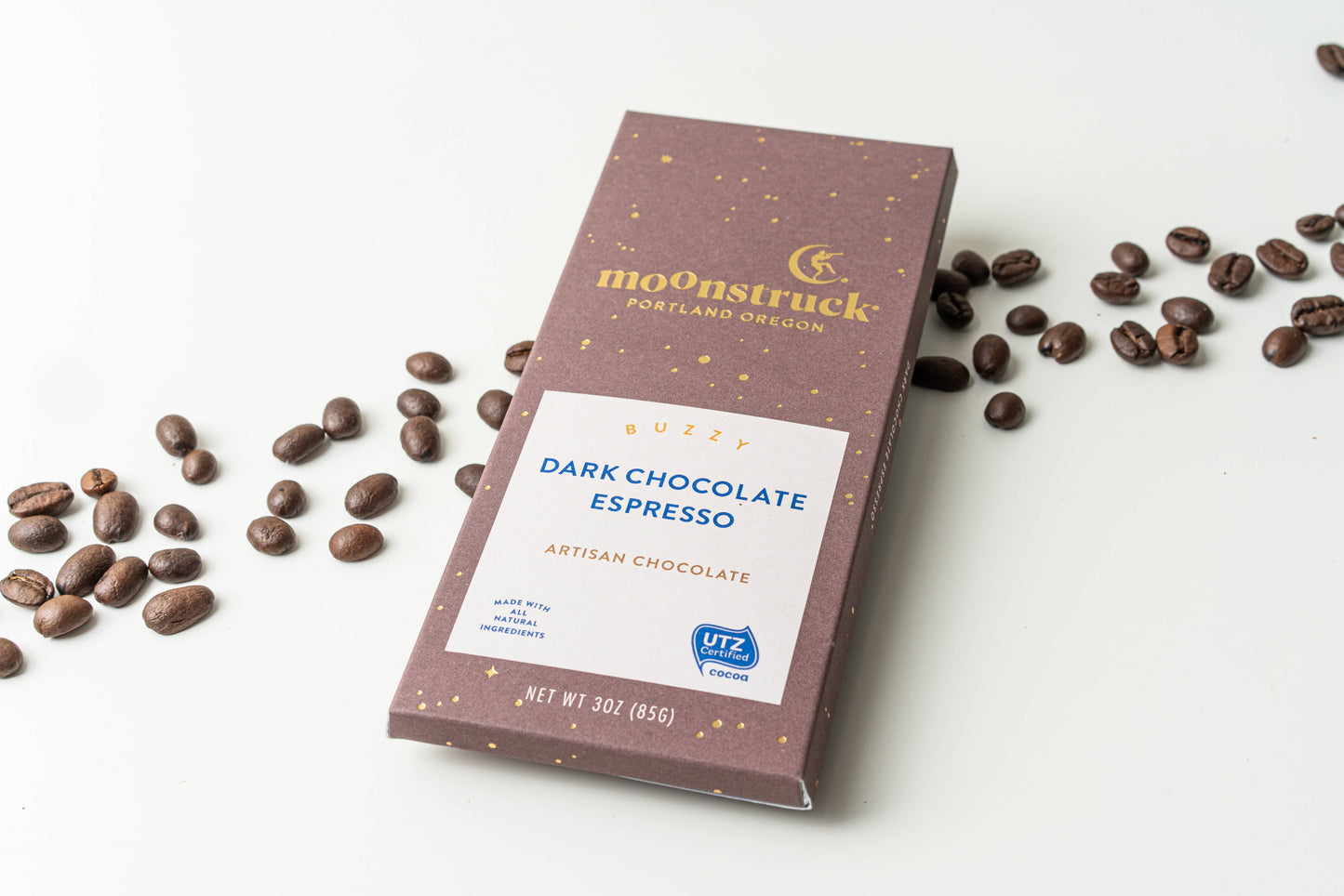 Moonstruck Chocolate Co | Buzzy Dark Espresso Chocolate Bar