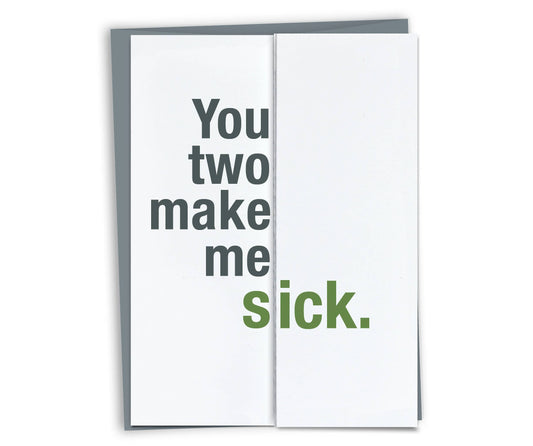 FINCH and HARE - Make Me Sick • Wedding Congratulations Greeting Card