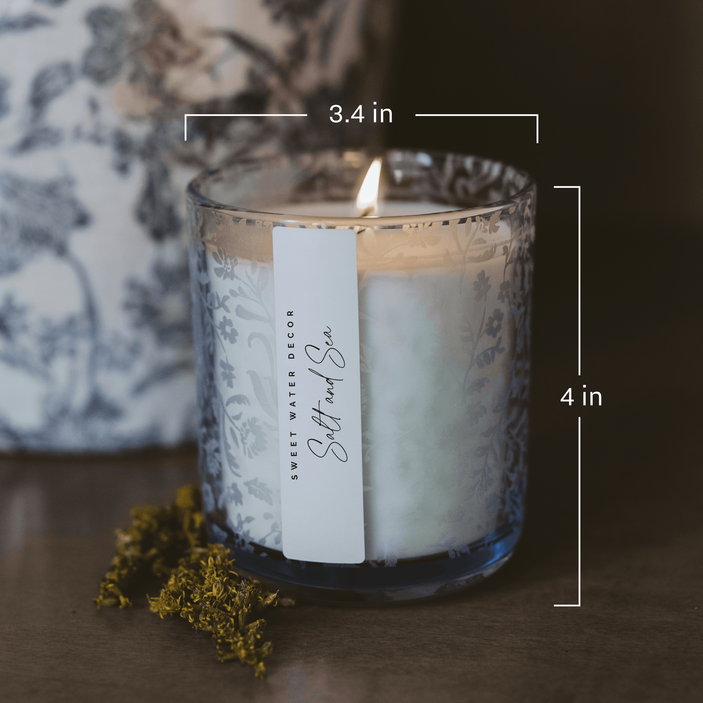 *NEW* Spa Day 12 oz Soy Candle, Blue Tinted Jar - Home Decor